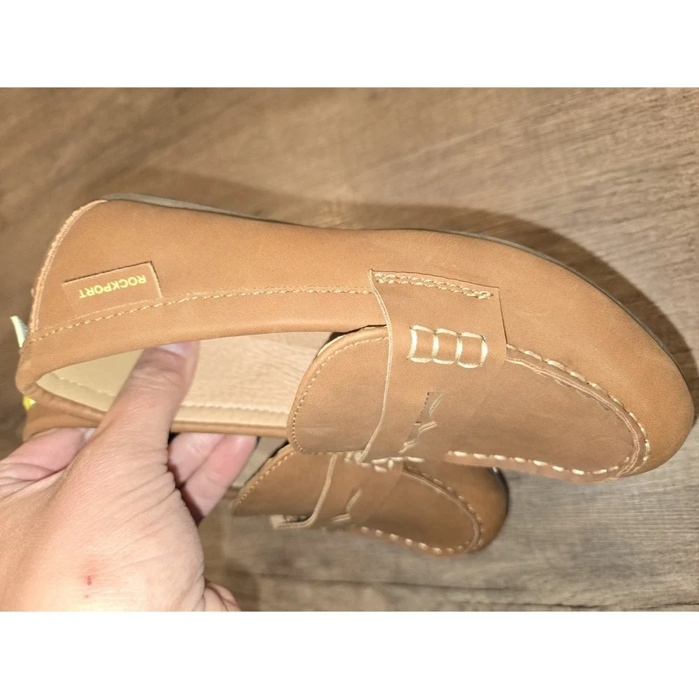 Rockport Boys Tan Leather Penny Loafers